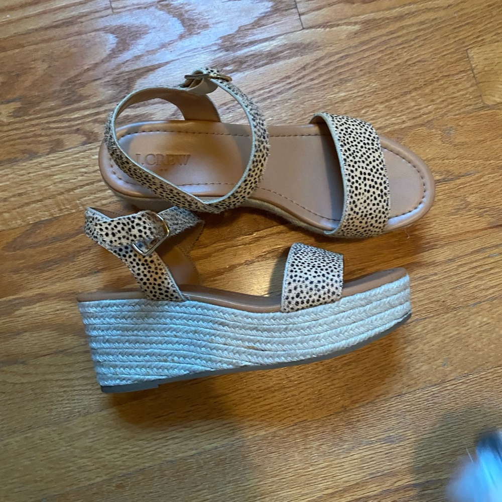 J crew factory | leopard print platform sandal, Sz 9.5